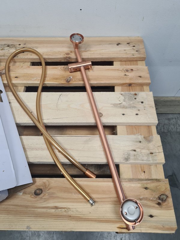 Wiesbaden glijstang geborsteld koper zonder handdouche - Afbeelding 2