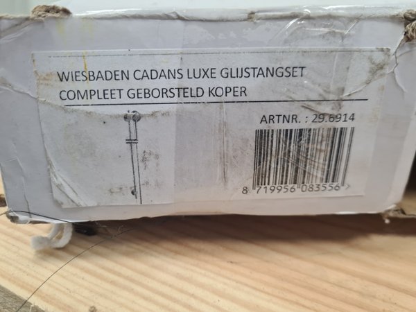 Wiesbaden glijstang geborsteld koper zonder handdouche - Afbeelding 3