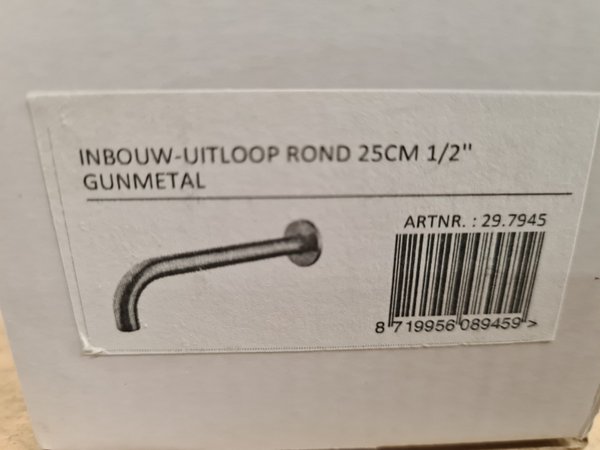 Wiesbaden Inbouw uitloop Gunmetal 25 cm - Afbeelding 2