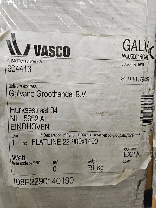 Vasco Flatline T22 paneelradiator - type 22 - 140x90cm - 3237W - wit S600 structuurlak - Afbeelding 3