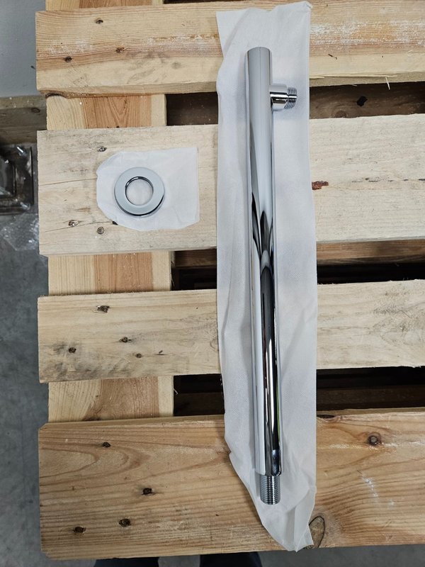 Wiesbaden Hydro Luxe douchearm rond muurbevestiging 45 cm chroom - Afbeelding 2