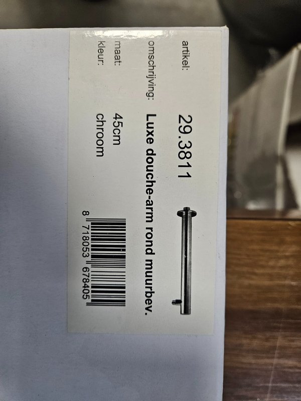 Wiesbaden Hydro Luxe douchearm rond muurbevestiging 45 cm chroom - Afbeelding 3