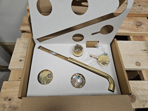 Hotbath Cobber afbouwdeel inbouwwastafelmengkraan met 18 cm uitloop, gepolijst messing - CB005EXT18N - Afbeelding 2