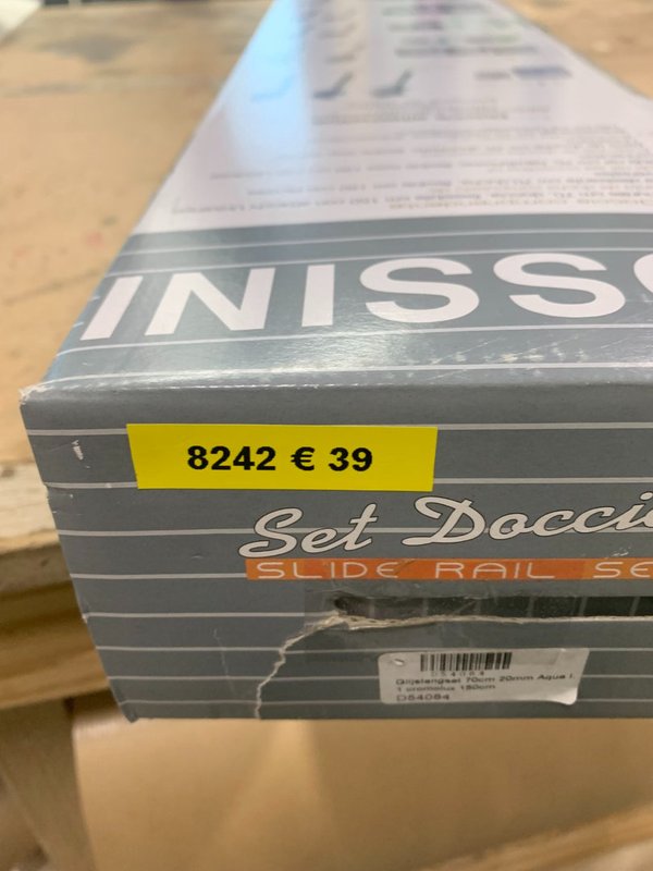 Bossini glijstang 70 cm chroom met gladde slang en vierkante handdouche - Afbeelding 2