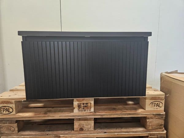 Badmeubel mat zwart met frees en antraciet wastafel 80 x 48 cm - Afbeelding 3