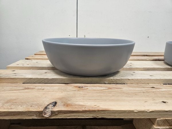 Waskom 41 x 13 cm mat licht grijs keramiek - Afbeelding 2
