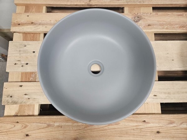 Waskom 41 x 13 cm mat licht grijs keramiek - Afbeelding 3