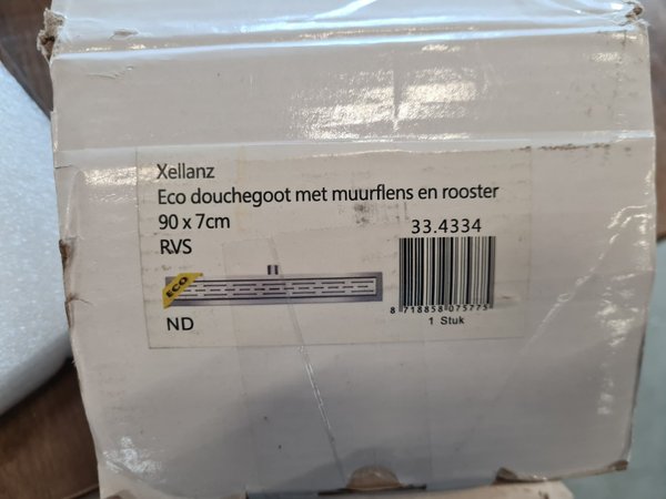 Wiesbaden RVS Douchegoot Muurflens met uitneembaar sifon 90 cm - Afbeelding 4