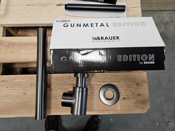 Brauer Gunmetal Edition Design Sifon - compact - PVD - geborsteld gunmetal 5-GM-147 - Afbeelding 3