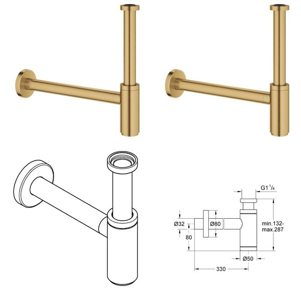 GROHE design sifon 1 1/4" cool sunrise geborsteld - Afbeelding 2