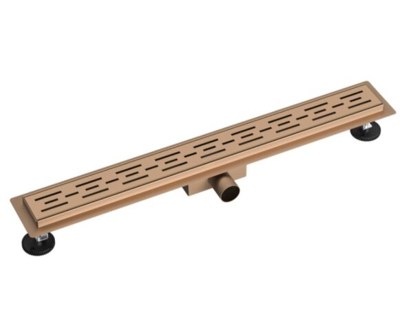 Douchegoot 80 cm geborsteld koper