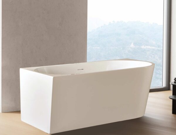 Alvoro Round halfvrijstaand hoekbad 170 x 78 cm - links - wit - Afbeelding 2