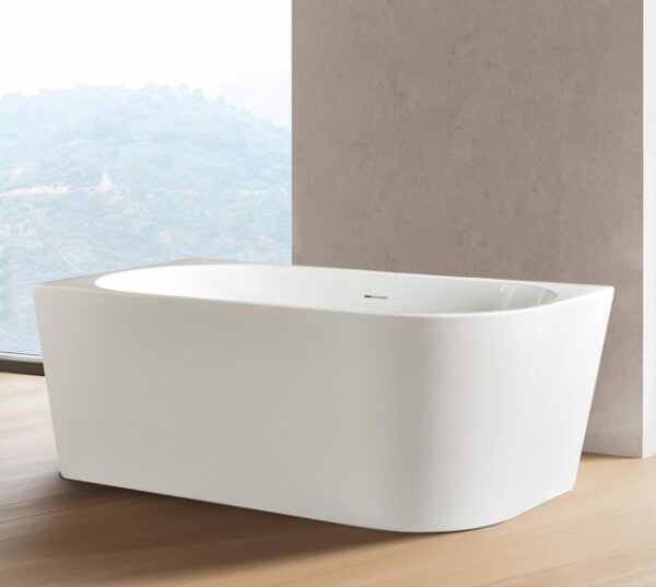 Alvoro Round halfvrijstaand hoekbad 170 x 78 cm - links - wit