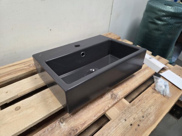 Bocchi wastafel 50 x 37 x 13 cm mat grijs 1 kraangat