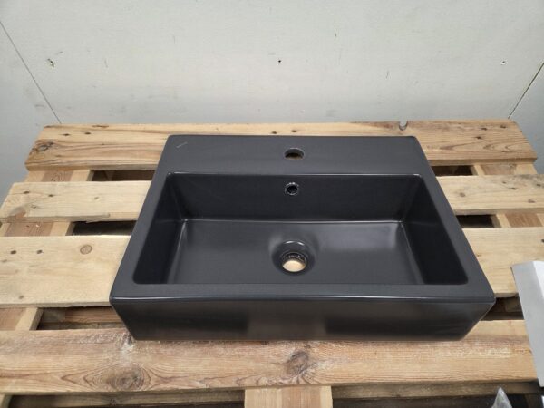 Bocchi wastafel 50 x 37 x 13 cm mat grijs 1 kraangat - Afbeelding 3