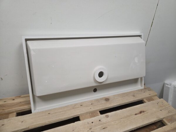 Wastafel 90,5 x 48 cm glans wit polybeton met 1 kraangat - Afbeelding 5