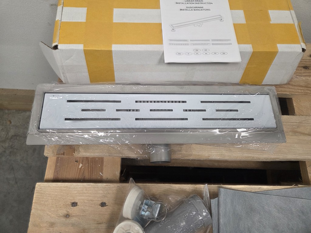 Douchegoot 40 cm RVS – Inclusief Standaard Rooster, Stelpoten, Verloopmof en Kimband - Afbeelding 2