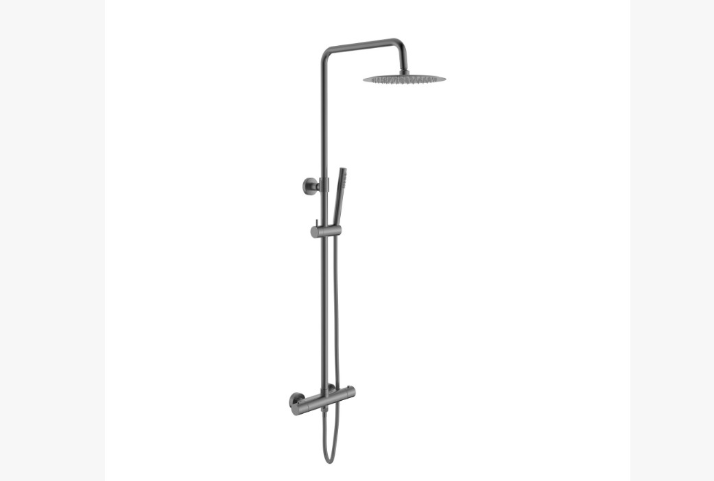 Regendoucheset – Thermostatisch – Opbouw – Cool Touch – Gunmetal Grey