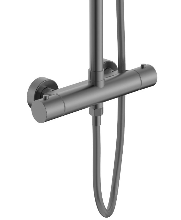 Regendoucheset – Thermostatisch – Opbouw – Cool Touch – Gunmetal Grey - Afbeelding 2